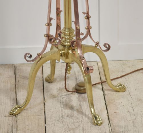 BRASS AND COPPER STANDARD LAMP - ADDITIONAL PHOTO 4