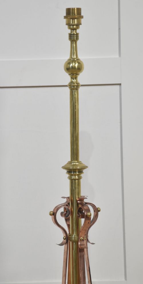 BRASS AND COPPER STANDARD LAMP - ADDITIONAL PHOTO 5