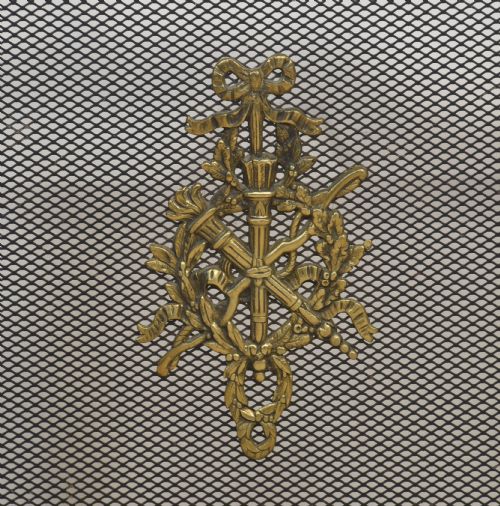 BRASS AND MESH FIRE SCREEN - ADDITIONAL PHOTO 4