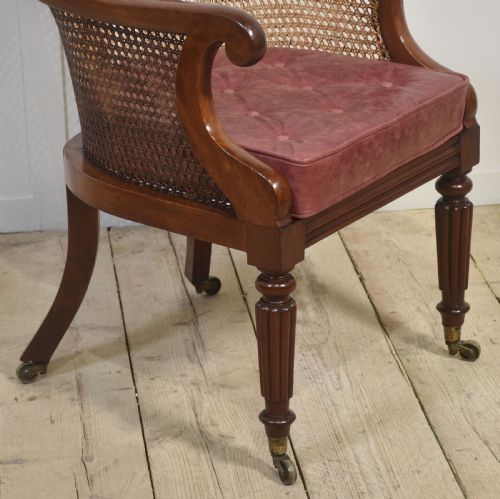 REGENCY MAHOGANY BERGERE ARMCHAIR - ADDITIONAL PHOTO 1