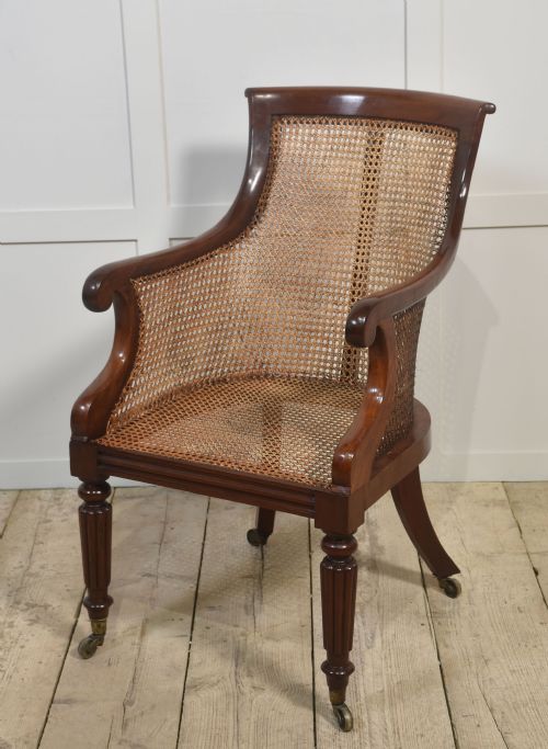 REGENCY MAHOGANY BERGERE ARMCHAIR - ADDITIONAL PHOTO 3