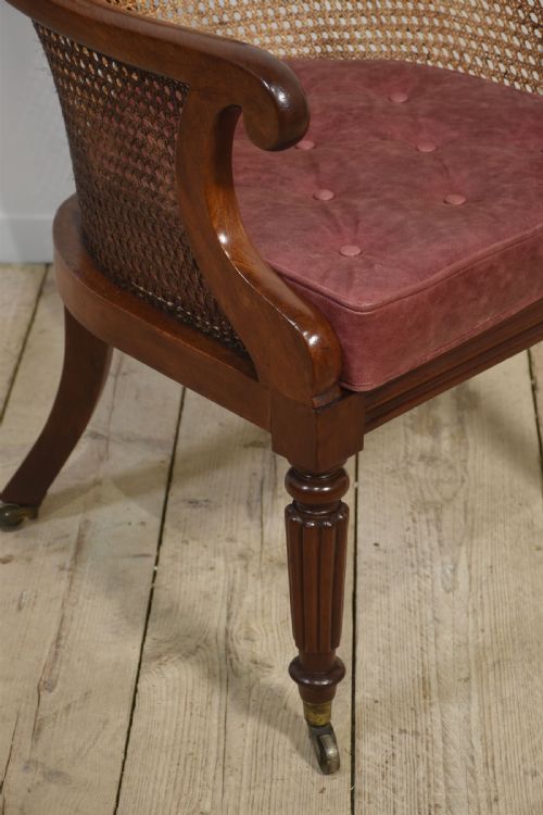 REGENCY MAHOGANY BERGERE ARMCHAIR - ADDITIONAL PHOTO 5
