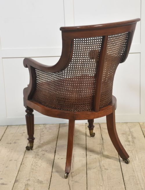REGENCY MAHOGANY BERGERE ARMCHAIR - ADDITIONAL PHOTO 7