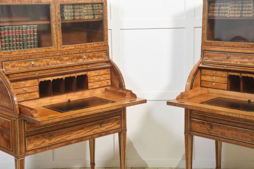 PAIR OF IMPORTANT GEORGIAN SATINWOOD CYLINDER CABINETS - ADDITIONAL PHOTO 10