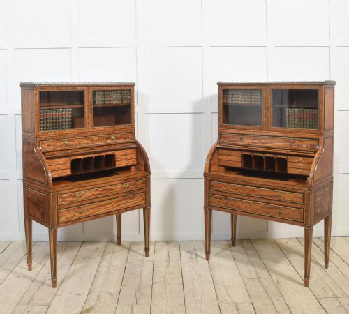 PAIR OF IMPORTANT GEORGIAN SATINWOOD CYLINDER CABINETS - ADDITIONAL PHOTO 16