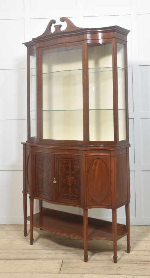 MAHOGANY INLAID DISPLAY CABINET - ADDITIONAL PHOTO 4