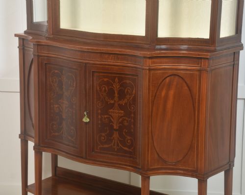 MAHOGANY INLAID DISPLAY CABINET - ADDITIONAL PHOTO 6