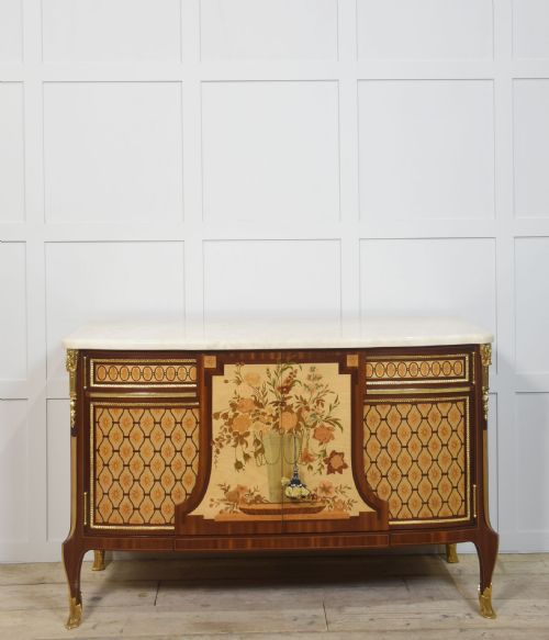 italian giltmetal mounted inlaid cabinet - CATEGORY: ANTIQUE CUPBOARDS - DATED 1960