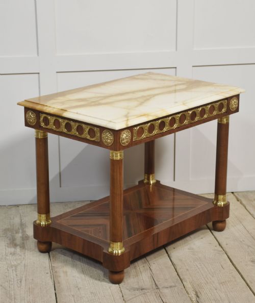 PAIR OF MARBLE TOP SIDE TABLES - ADDITIONAL PHOTO 2