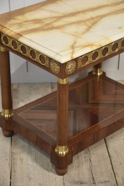 PAIR OF MARBLE TOP SIDE TABLES - ADDITIONAL PHOTO 5
