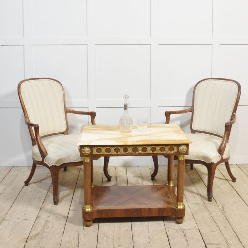 PAIR OF MARBLE TOP SIDE TABLES - ADDITIONAL PHOTO 9