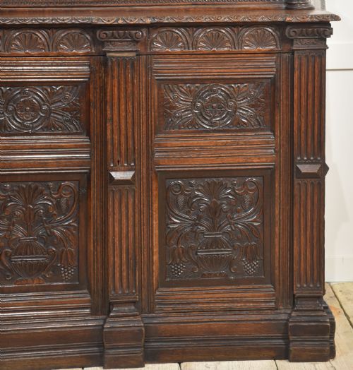 CARVED OAK DISPLAY CABINET - ADDITIONAL PHOTO 1