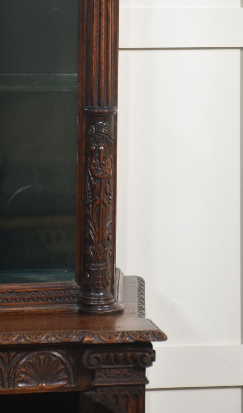 CARVED OAK DISPLAY CABINET - ADDITIONAL PHOTO 3