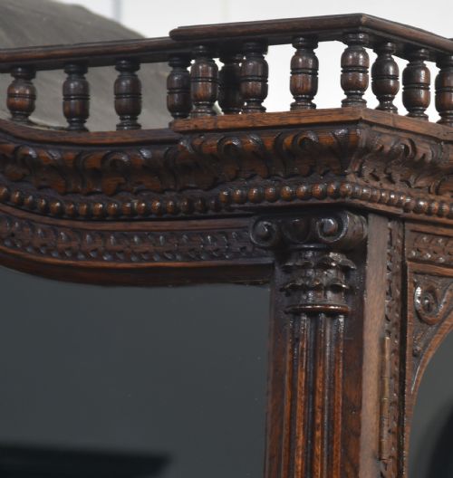 CARVED OAK DISPLAY CABINET - ADDITIONAL PHOTO 7