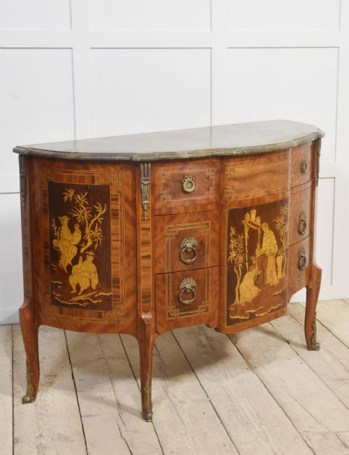 MARQUERTRY INLAID CHEST OF DRAWERS - ADDITIONAL PHOTO 6