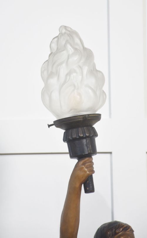AUSTRIAN PAINTED TERRACOTTA FIGURAL TABLE LAMP - ADDITIONAL PHOTO 7