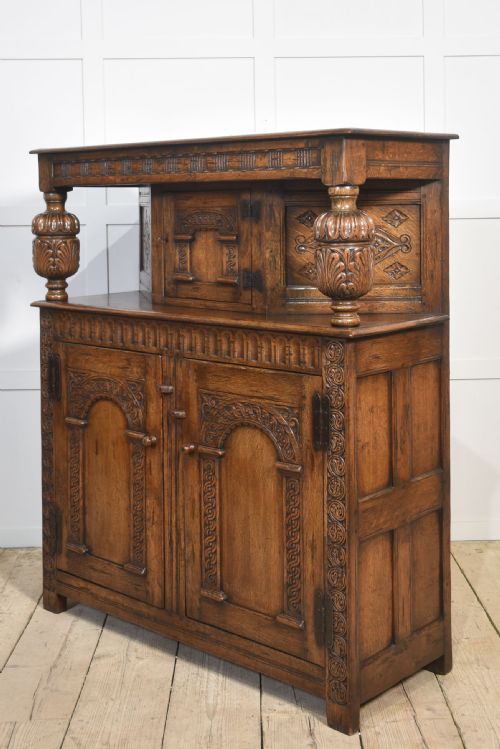 CARVED OAK COURT CUPBOARD - ADDITIONAL PHOTO 11