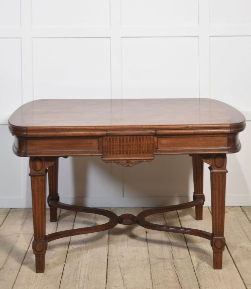 WALNUT PARQUETRY DRAWLEAF TABLE - ADDITIONAL PHOTO 8