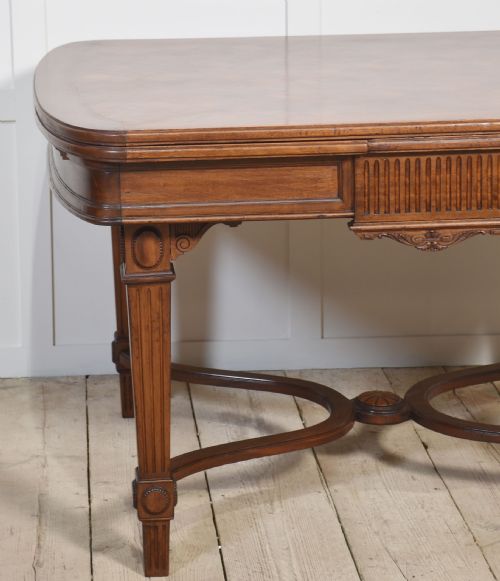 WALNUT PARQUETRY DRAWLEAF TABLE - ADDITIONAL PHOTO 9