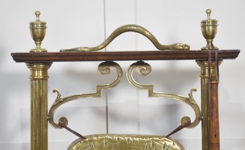 BRASS AND OAK TABLE GONG - ADDITIONAL PHOTO 5