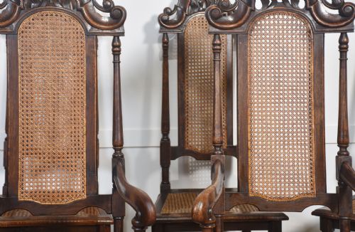 SET OF EIGHT OAK HIGH BACK CHAIRS - ADDITIONAL PHOTO 2