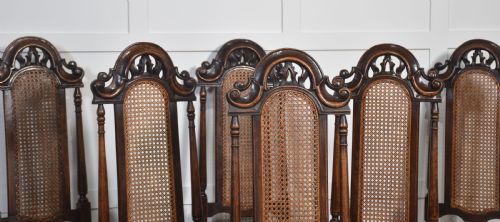 SET OF EIGHT OAK HIGH BACK CHAIRS - ADDITIONAL PHOTO 6