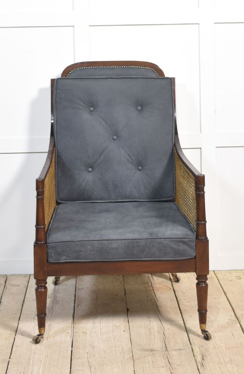 REGENCY MAHOGANY BERGERE ARMCHAIR - ADDITIONAL PHOTO 3