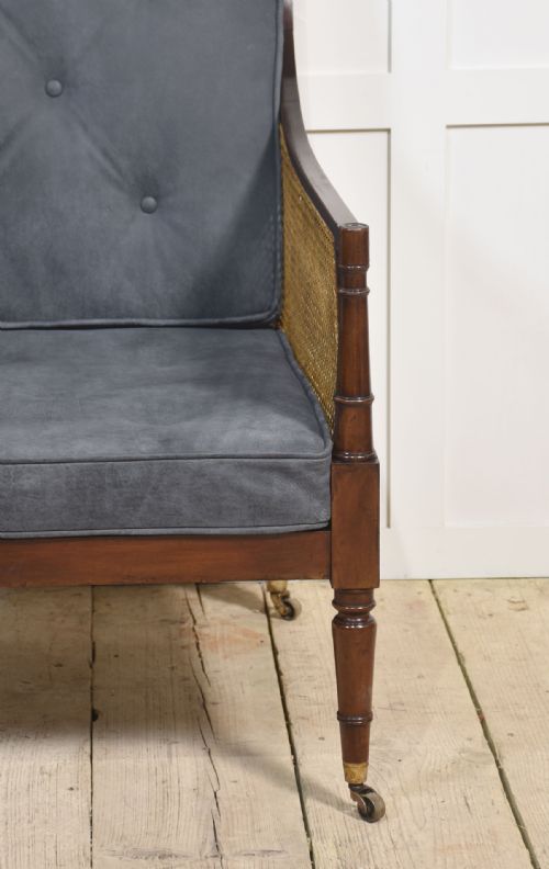 REGENCY MAHOGANY BERGERE ARMCHAIR - ADDITIONAL PHOTO 4
