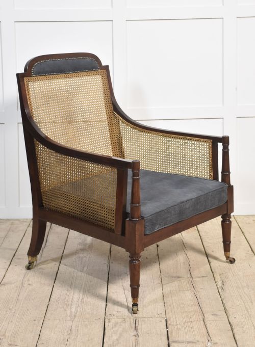 REGENCY MAHOGANY BERGERE ARMCHAIR - ADDITIONAL PHOTO 7