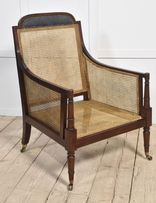 REGENCY MAHOGANY BERGERE ARMCHAIR - ADDITIONAL PHOTO 10