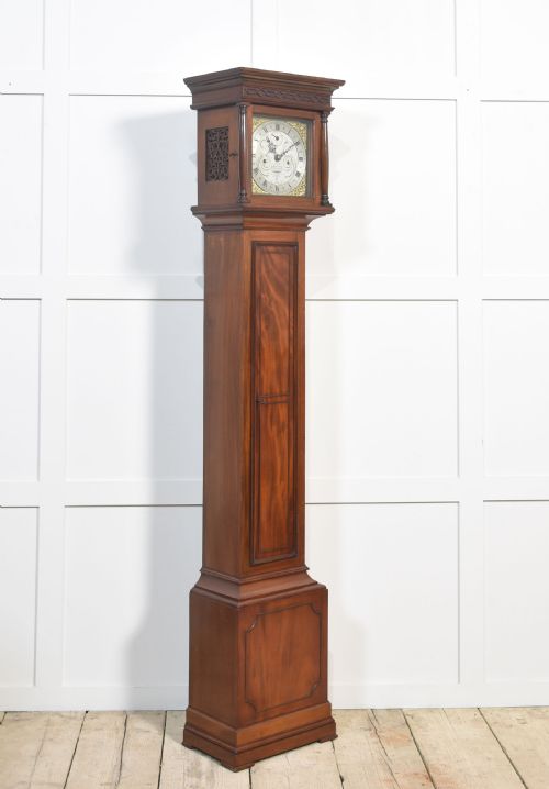 MAHOGANY CASED EIGHT DAY GRANDMOTHER CLOCK - ADDITIONAL PHOTO 1
