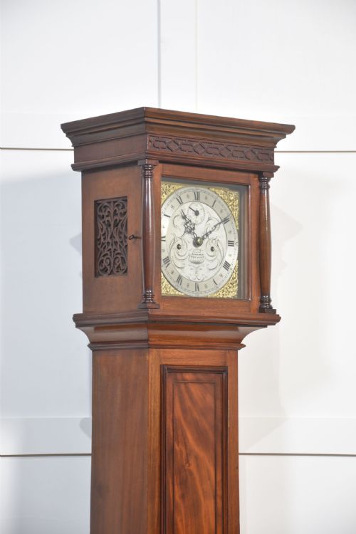 MAHOGANY CASED EIGHT DAY GRANDMOTHER CLOCK - ADDITIONAL PHOTO 3
