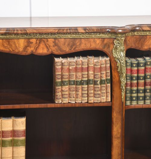 GILT METAL MOUNTED WALNUT BREAKFRONT OPEN BOOKCASE - ADDITIONAL PHOTO 10