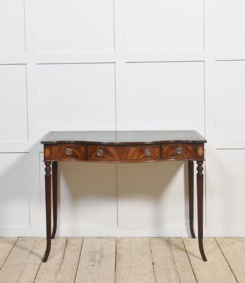 mahogany inlaid writing table - CATEGORY: ANTIQUE TABLES - DATED 1910