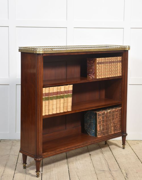 GILT METAL MOUNTED WALNUT OPEN BOOKCASE - ADDITIONAL PHOTO 3