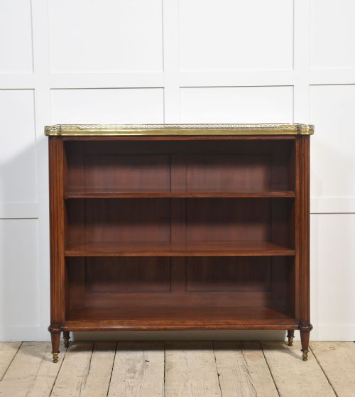 GILT METAL MOUNTED WALNUT OPEN BOOKCASE - ADDITIONAL PHOTO 4