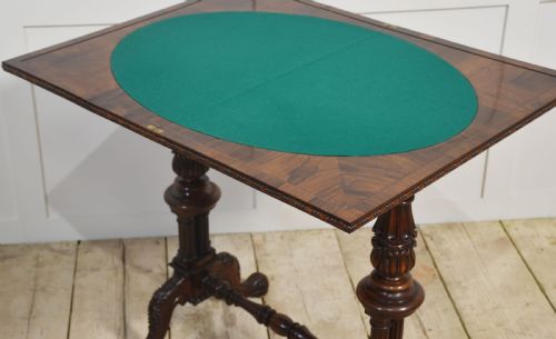 19TH CENTURY GILLOWS DESIGN ROSEWOOD CARD TABLE - ADDITIONAL PHOTO 2