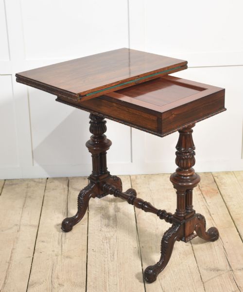 19TH CENTURY GILLOWS DESIGN ROSEWOOD CARD TABLE - ADDITIONAL PHOTO 3