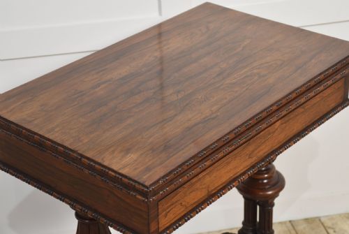 19TH CENTURY GILLOWS DESIGN ROSEWOOD CARD TABLE - ADDITIONAL PHOTO 7