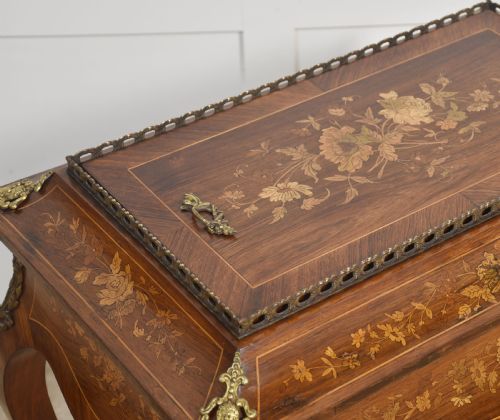 19TH CENTURY MAHOGANY INLAID JARDINERE PLANTER - ADDITIONAL PHOTO 4