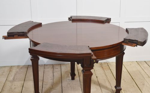 MAHOGANY CIRCULAR EXTENDING DINING TABLE - ADDITIONAL PHOTO 9