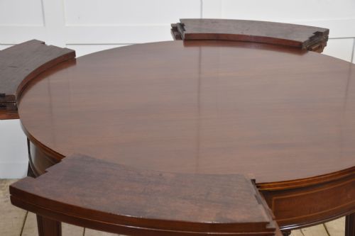 MAHOGANY CIRCULAR EXTENDING DINING TABLE - ADDITIONAL PHOTO 10