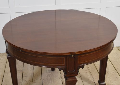 MAHOGANY CIRCULAR EXTENDING DINING TABLE - ADDITIONAL PHOTO 12