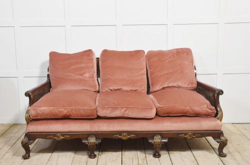 WALNUT BERGERE THREE SEATER SOFA - ADDITIONAL PHOTO 1