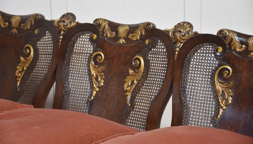 WALNUT BERGERE THREE SEATER SOFA - ADDITIONAL PHOTO 4
