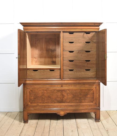 FIGURED WALNUT PRESS CUPBOARD - ADDITIONAL PHOTO 2