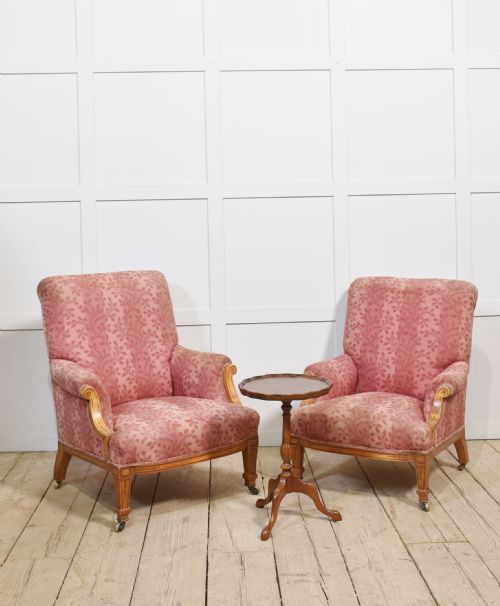 PAIR OF SATINWOOD LOUNGE CHAIRS - ADDITIONAL PHOTO 2
