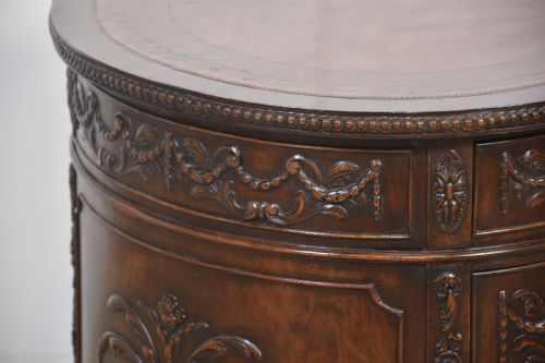 CARVED MAHOGANY KIDNEY SHAPED DESK - ADDITIONAL PHOTO 14