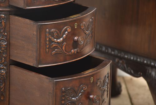 CARVED MAHOGANY KIDNEY SHAPED DESK - ADDITIONAL PHOTO 20