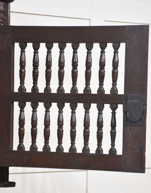 CHARLES II OAK MURAL LIVERY CUPBOARD - ADDITIONAL PHOTO 7
